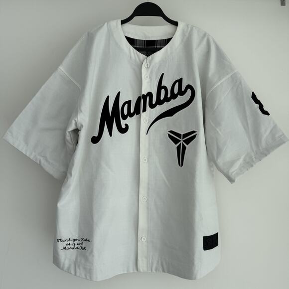 Nike Kobe Mamba Jersey Mens Medium White Black Baseball Shirt Bryant NBA 24 - Picture 1 of 11